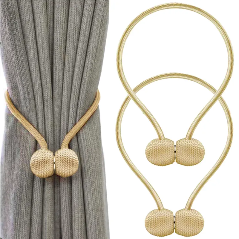Lot de 2 pièces – Attaches magnétiques décoratives pour rideaux PINS / Doré