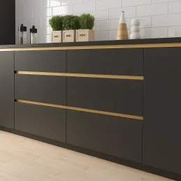 Profilé poignée pour portes OLYMP – L / Or mat velours