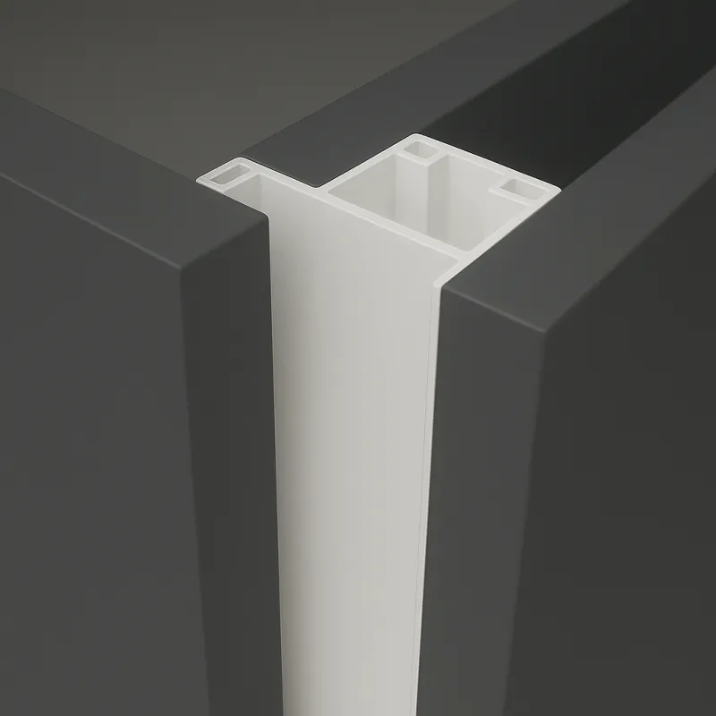 Profilé de poignée vertical derrière la porte OLYMP latéral / Blanc mat