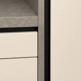 Profil de poignée vertical derrière la porte OLYMP latéral / Noir mat