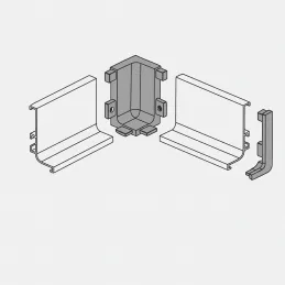Coin intérieur en alliage pour profilés OLYMP - L / Blanc mat