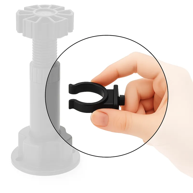 Fixation du pied sur un socle en plastique