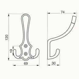 Porte-manteau MIKEL XL / Laiton patiné