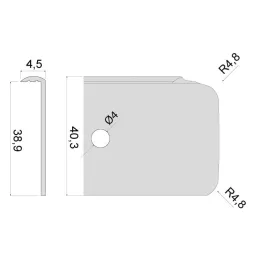 Profilé de finition pour plan de travail de 38 mm / Aluminium