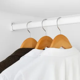 Tringle de penderie ovale / Blanc mat