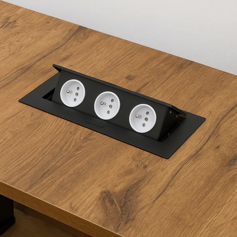 Prise électrique escamotable GEMINO 3x230V / Noire