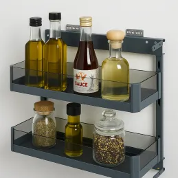 Panier coulissant GENESIS avec côtés en verre et amortisseur / Anthracite