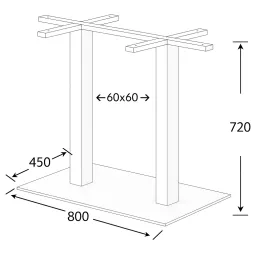 Pied de table URBAN DUO / Blanc mat