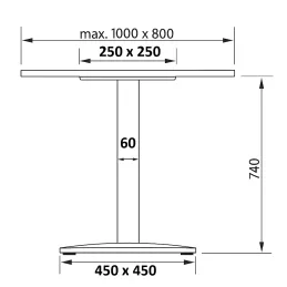Piètement de table MOX / Noir mat