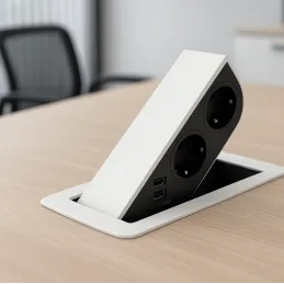 Prise électrique escamotable CIZO 2x230 + 2xUSB – SCHUKO / Blanche