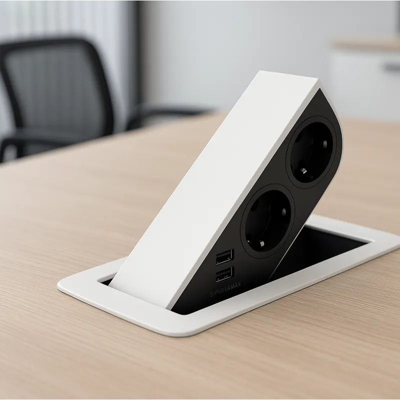 Prise électrique escamotable CIZO 2x230 + 2xUSB – SCHUKO / Blanche