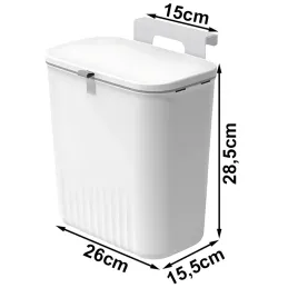 Poubelle ASTRO à fixer sur la porte, 9 l / blanche