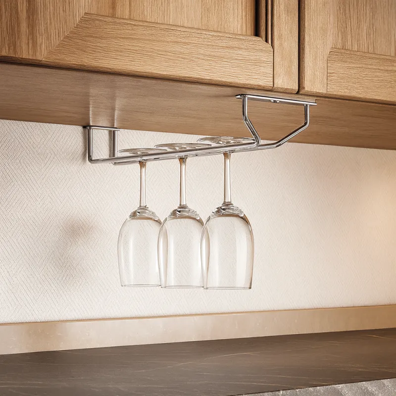Support pour verres à une rangée / Chrome brillant