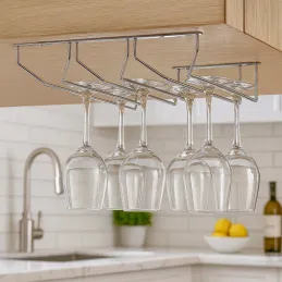 Porte-verres à trois rangées / Chrome brillant