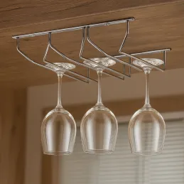 Porte-verres à trois rangées / Chrome brillant