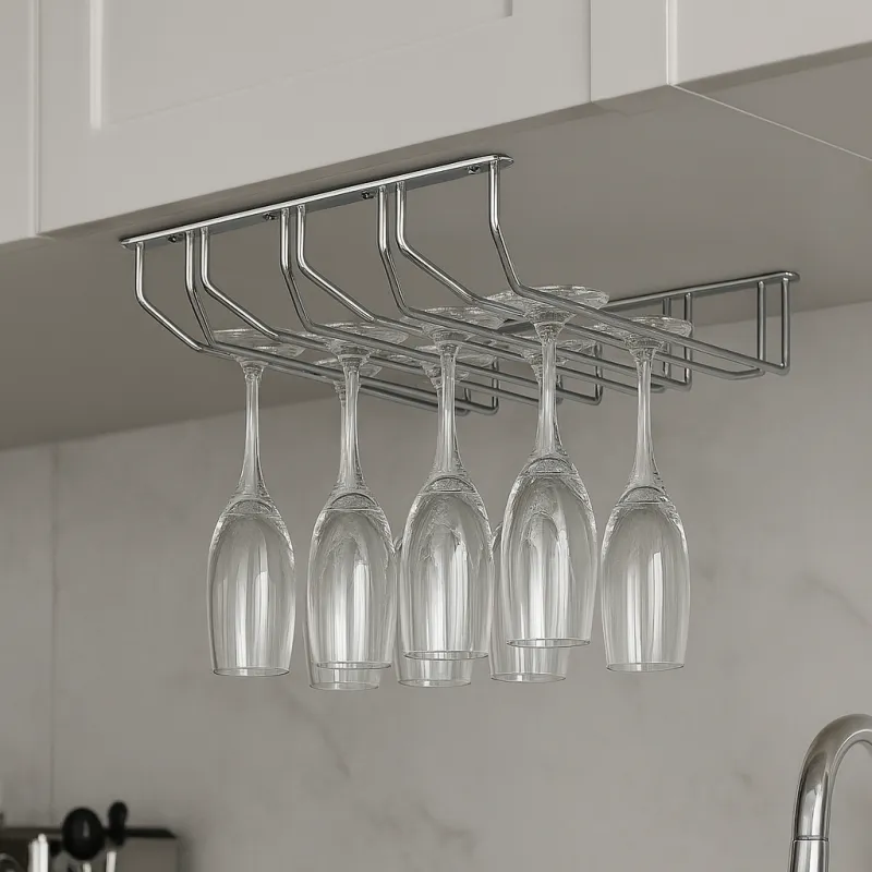 Porte-verres à quatre rangées / Chrome brillant