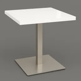 Table à manger MOX QUADRO / Acier inoxydable – Blanc brillant