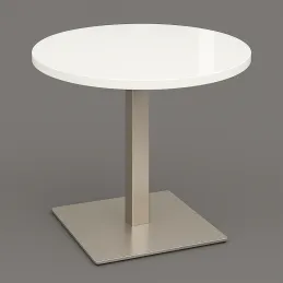 Table à manger MOX RONDO / Acier inoxydable – Blanc brillant