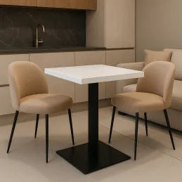 Table à manger MOX QUADRO / Noir - Blanc brillant