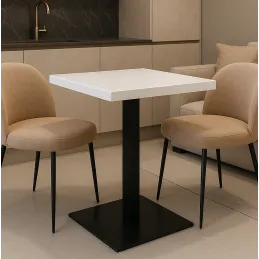 Table à manger MOX QUADRO / Noir - Blanc brillant