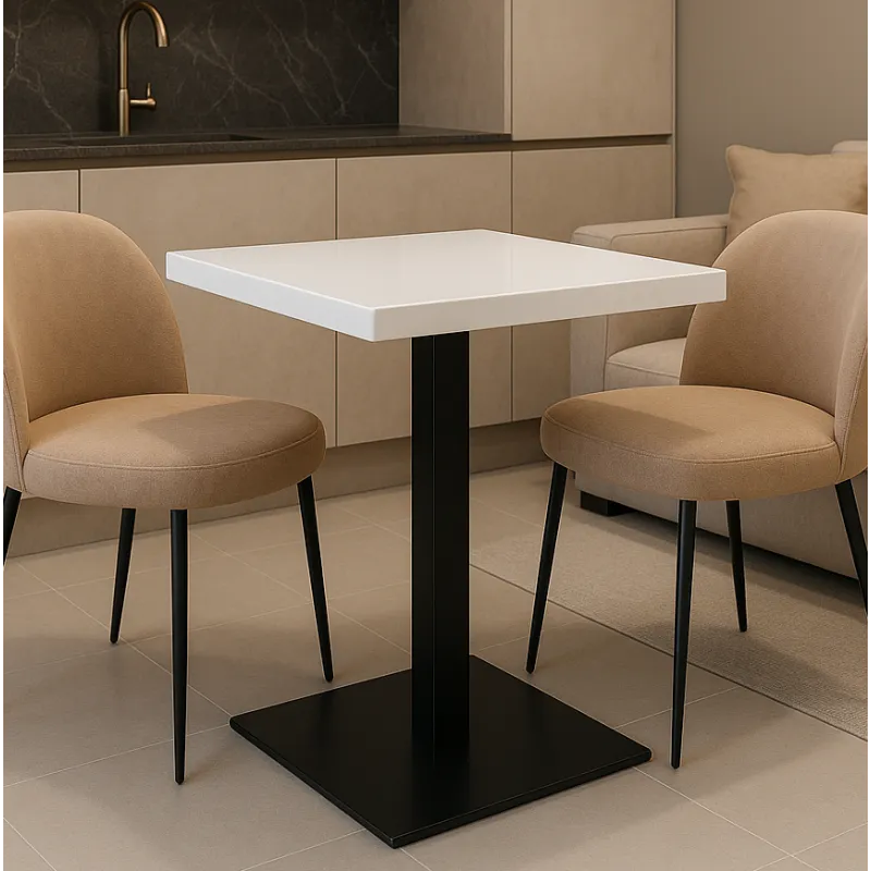 Table à manger MOX QUADRO / Noir - Blanc brillant