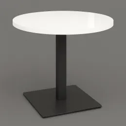 Table à manger MOX RONDO / Noir – Blanc brillant