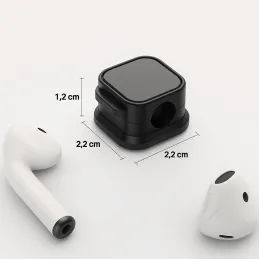 Set de 12 supports magnétiques pour câbles / Noir mat