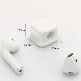 Lot de 12 supports magnétiques pour câbles / Blanc mat