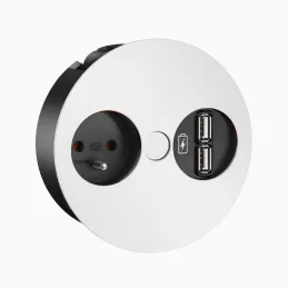 Prise électrique Twister + USB / Blanche