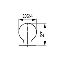 Bouton BALL 24 mm / Nickel satiné