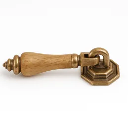 Poignée WOODY / Laiton patiné – bois