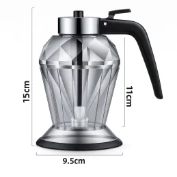 Doseur d’huile et de miel avec support, 200 ml / Noir