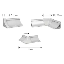 Kit d’embouts pour barre d’étanchéité SLIM LINE / Inox