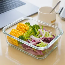 Boîte alimentaire en verre GENIUS 1,04 L avec couvercle / Transparente