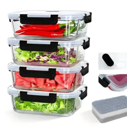 Boîte alimentaire en verre GENIUS 1,04 L avec couvercle / Transparente