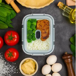 Boîte alimentaire en verre GENIUS 1,04 L avec couvercle / Transparente