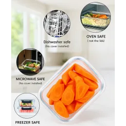 Boîte alimentaire en verre GENIUS 1,04 L avec couvercle / Transparente