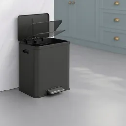 Poubelle STING à pédale 2×15 L / Anthracite
