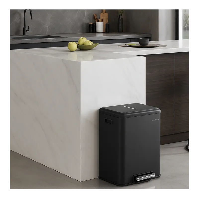 Poubelle STING à pédale 2×15 L / Anthracite