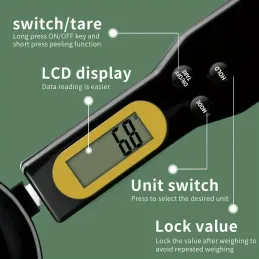 Louche de cuisine avec écran LCD et balance ELECTRA / Noir mat