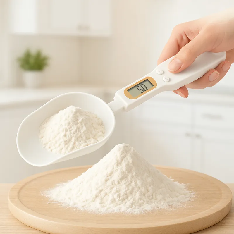 Louche de cuisine avec écran LCD et balance ELECTRA / Blanche