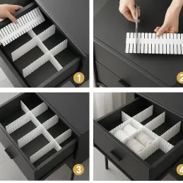 Lot de 4 organiseurs de tiroir / Blanc