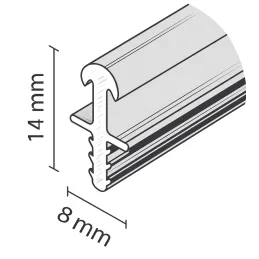 Rail supérieur et inférieur à encastrer FAST / Aluminium