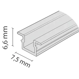 Rail supérieur et inférieur à encastrer FAST R / Aluminium