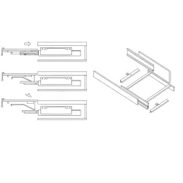Table de travail coulissante / Chrome brillant
