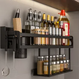 Étagère de cuisine suspendue XENIA 400 mm / Noir mat