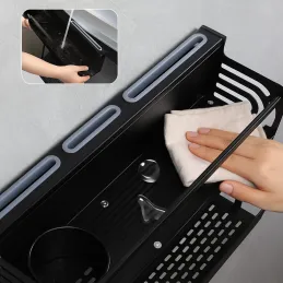 Étagère de cuisine suspendue XENIA 600 mm / Noir mat