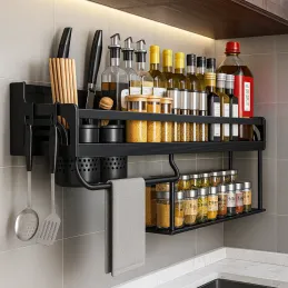Étagère de cuisine suspendue XENIA 600 mm / Noir mat