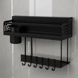 Étagère de cuisine suspendue XENIA 400 mm / Noir mat