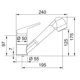 Ensemble G55 Franke évier en céramique BFG 611-62 + robinet FC 9547 / douchette / cachemire